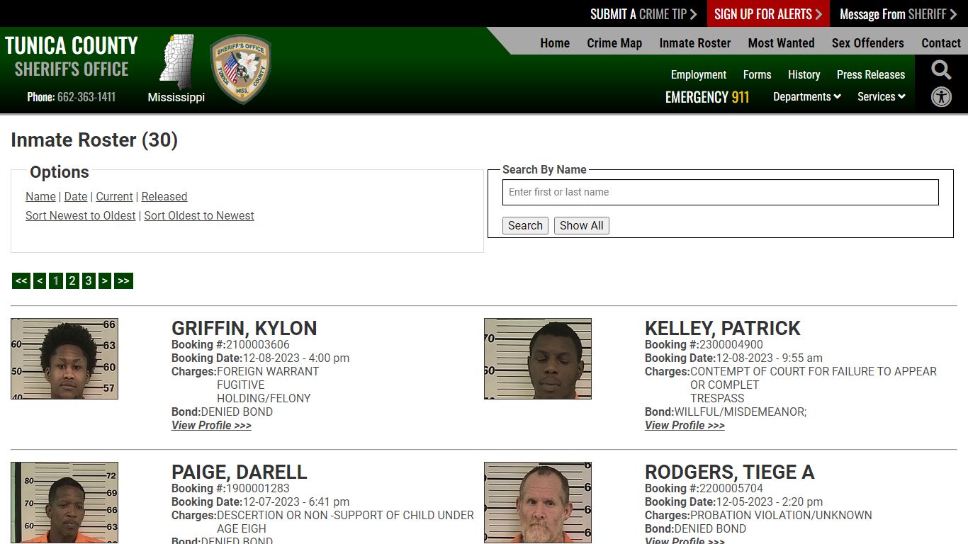 Inmate Roster (28) - Tunica County Sheriff's Office
