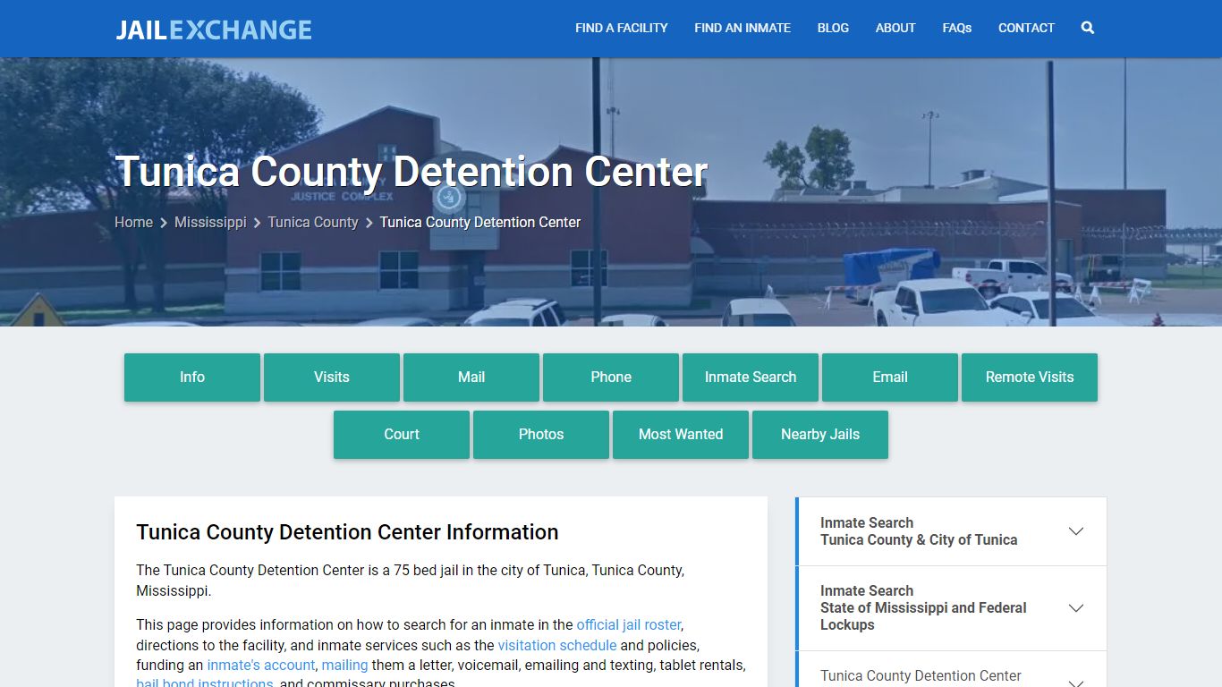 Tunica County Detention Center, MS Inmate Search, Information